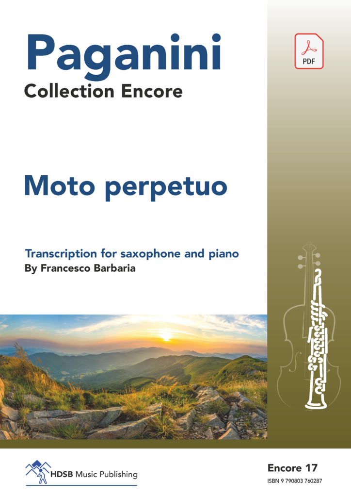 Moto perpetuo by N. Paganini (transcribed for soprano sax) - HDSB Music  Publishing